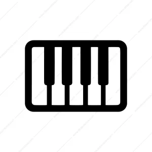 Simple Outline Piano Keyboard Musical Instrument Icon