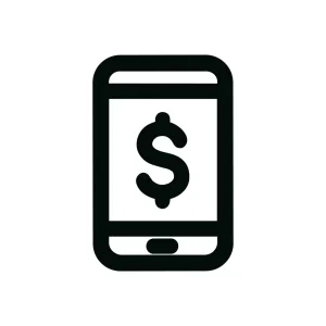 Simple Line Money Transfer Mobile Payment Icon