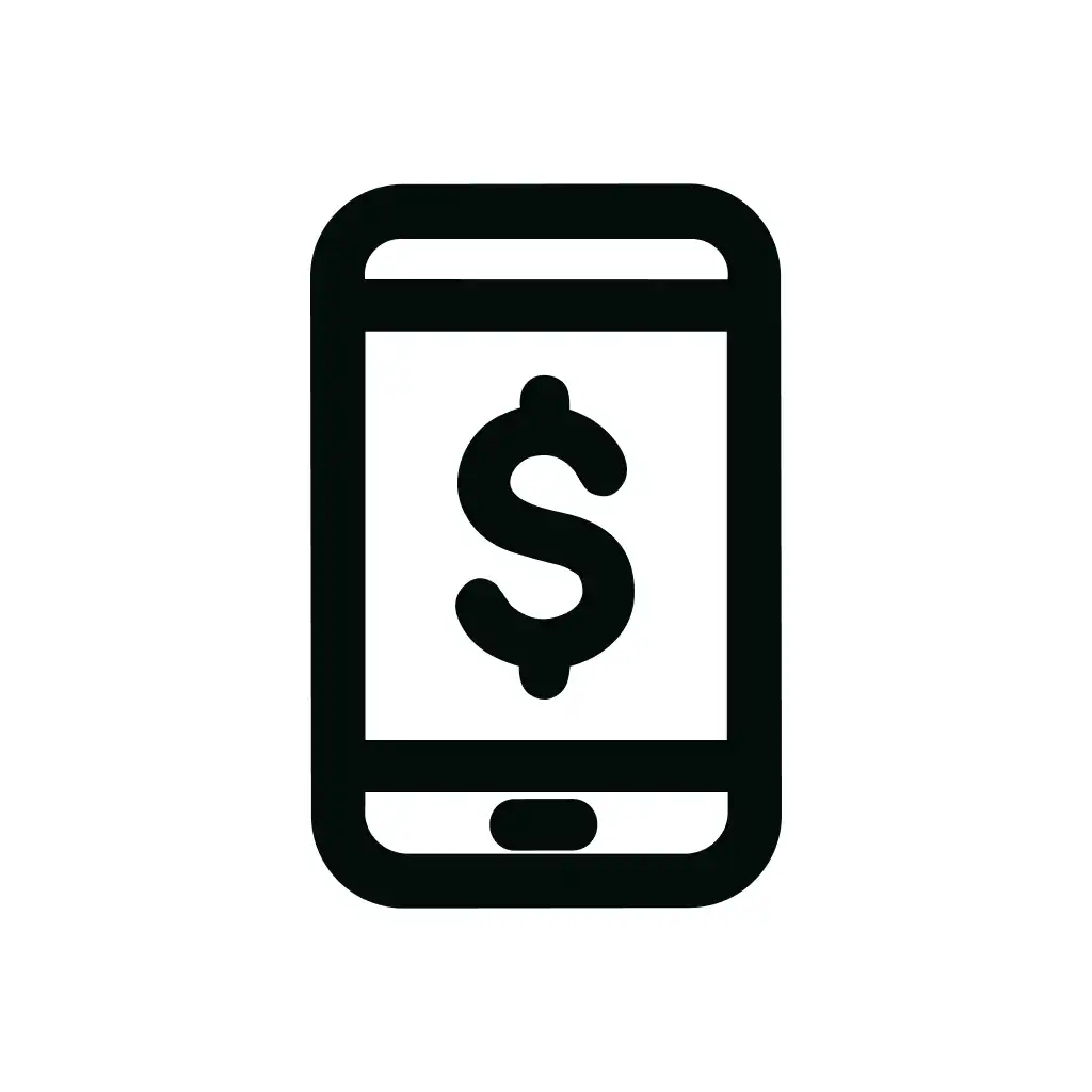 Simple Line Money Transfer Mobile Payment Icon