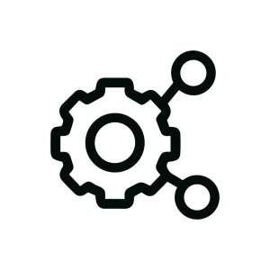 Simple Outline Gear Wheel Connection Node Shape Icon Symbol