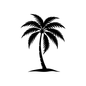 Silhouette Tropical Palm Tree Coastline Nature Graphic