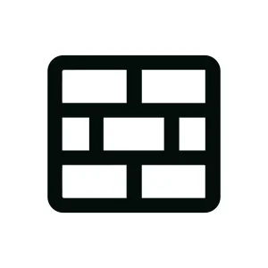 Minimalist Line Brick Wall Structure Simple Protection Block Icon