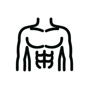 Outline Simple Male Body with Abs and Chest Icon Symbol
