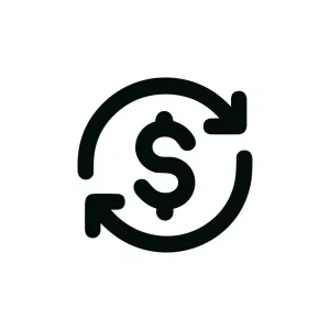 Outline Rounded Dollar Currency Exchange Arrows Icon