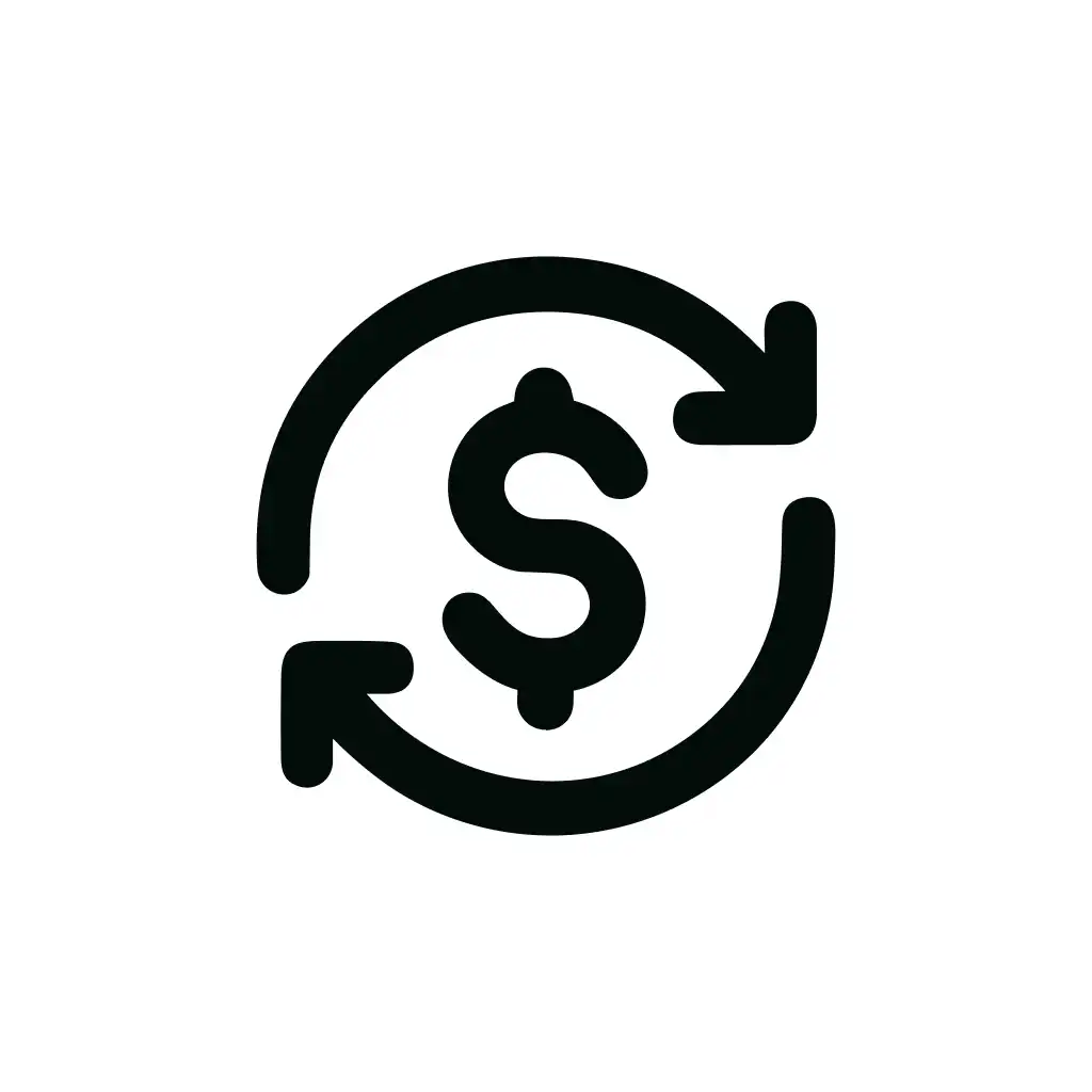 Outline Rounded Dollar Currency Exchange Arrows Icon