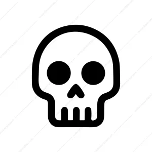 Outline Minimalist Skull Death Symbol Icon Graphic