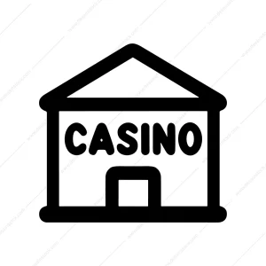 Simple Outline Building Casino Front Sign Icon