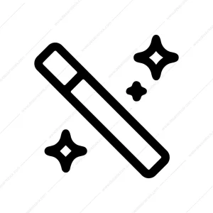 Outline Simple Magic Wand Sparkle Shape Glyph Icon