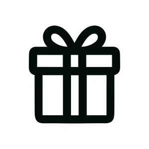 Simple Outline Present Box Ribbon Minimalist Modern Holiday Celebration Icon