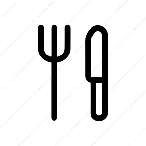 Line Simple Fork and Knife Cutlery Icon Element