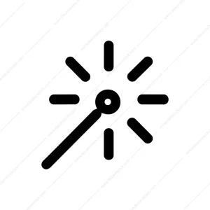 Minimalist Line Magic Wand Sparkle Burst Shape Icon