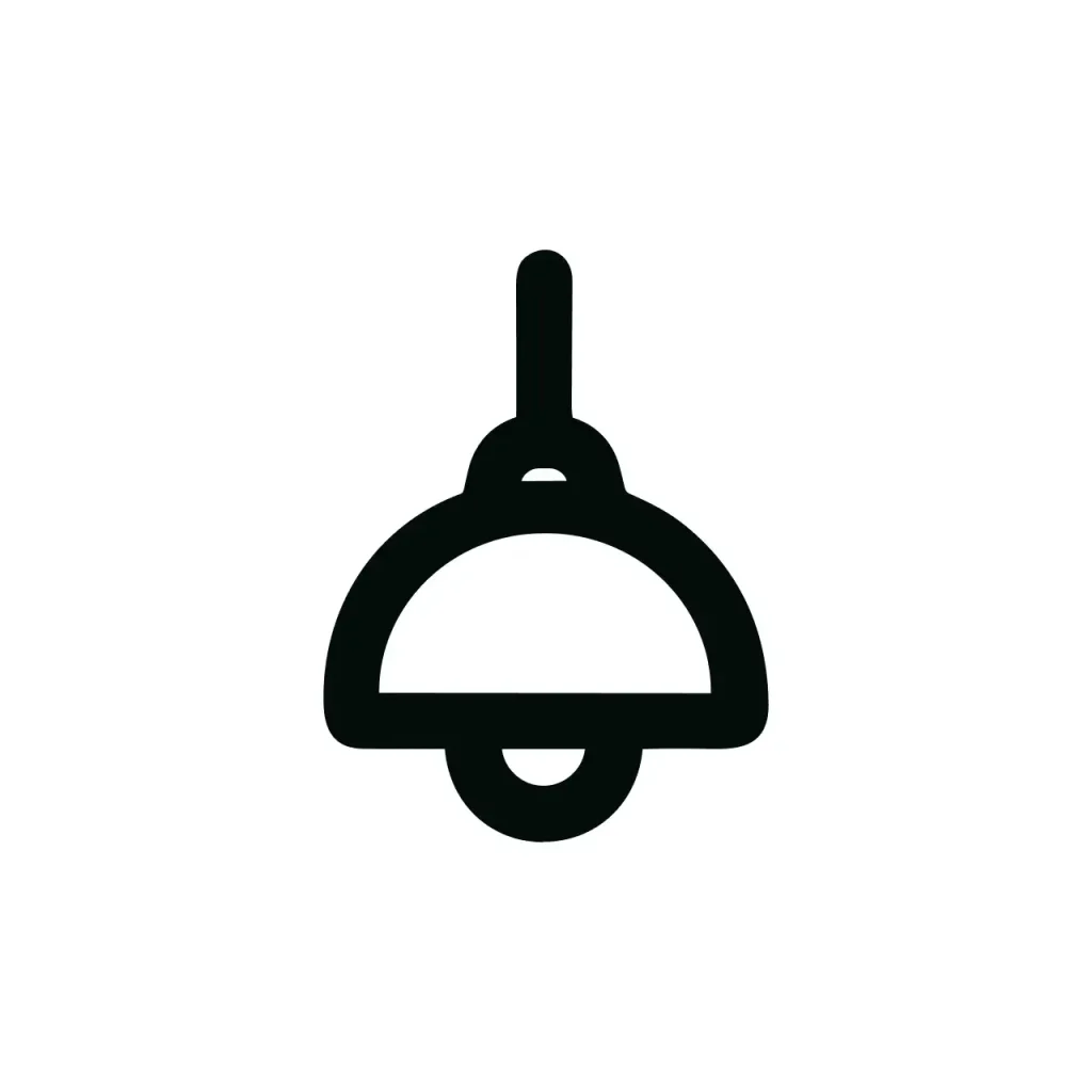 Simple Outline Style Hanging Lamp Fixture Interior Decoration Icon