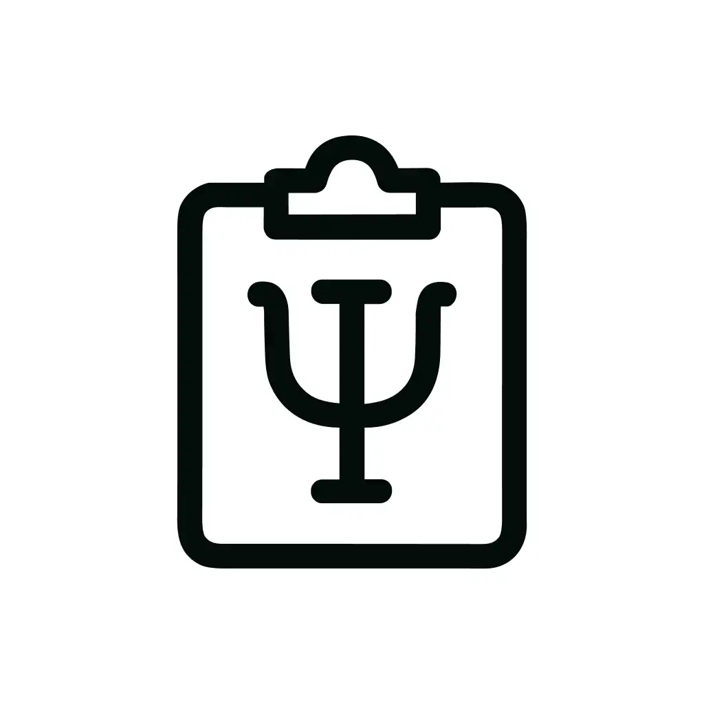 Simple Outline Clipboard Psi Symbol Psychology Icon