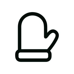 Simple Outline Winter Mitten for Cold Season Icon Illustration