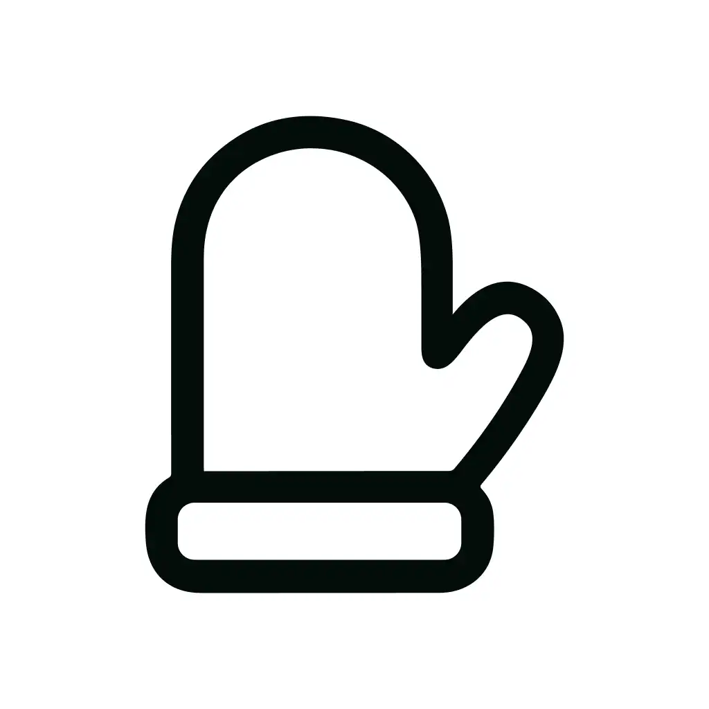 Simple Outline Winter Mitten for Cold Season Icon Illustration