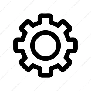 Minimalist Outline Cogwheel Technology Setting Shape Icon