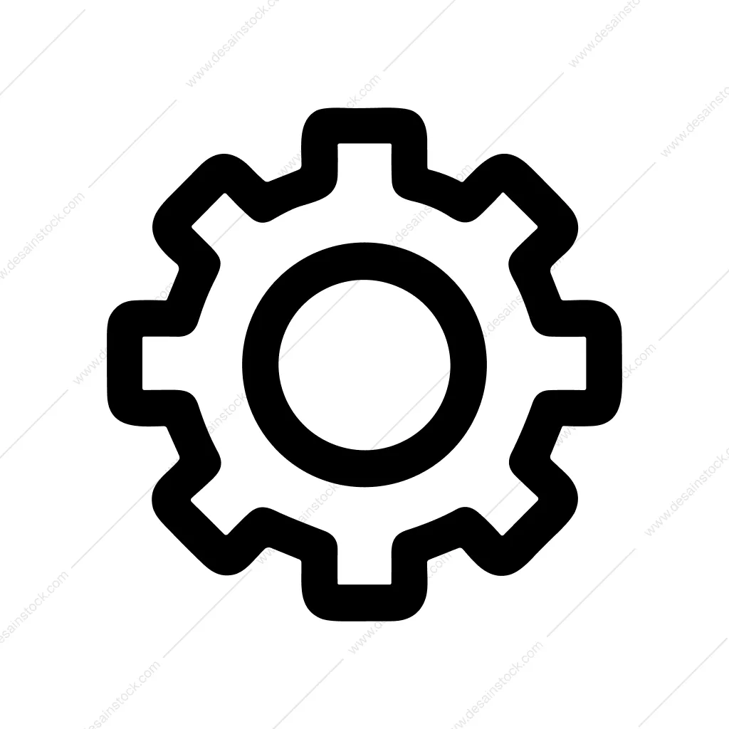 Minimalist Outline Cogwheel Technology Setting Shape Icon