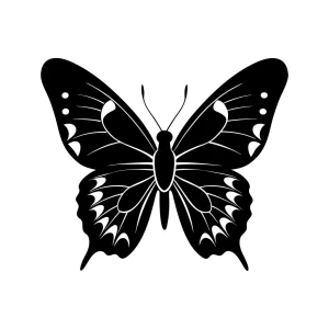 Simple Silhouette Butterfly Insect Isolated on White Background Elegant Design