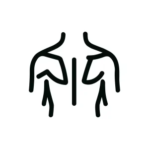 Minimalist Line Art Shoulder Pain Anatomy Body Icon Illustration