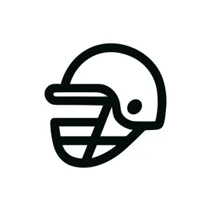 Simple Outline Sport Helmet Protection Safety Symbol Icon