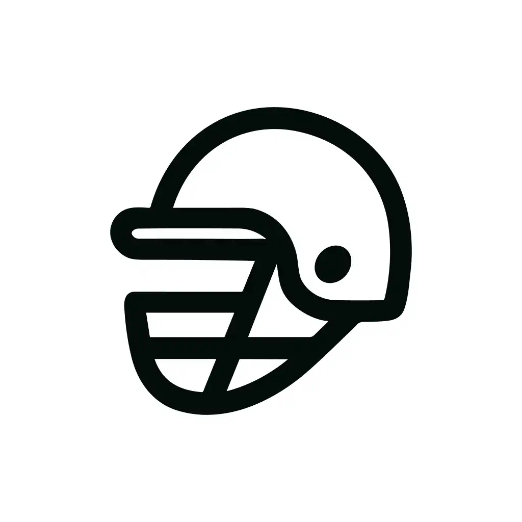 Simple Outline Sport Helmet Protection Safety Symbol Icon