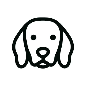 Simple Lineart Cute Dog Face Animal Icon