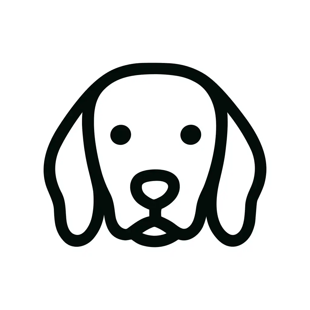 Simple Lineart Cute Dog Face Animal Icon