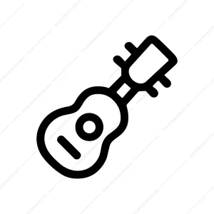 Simple Line Ukulele Instrument Music String Graphic Icon