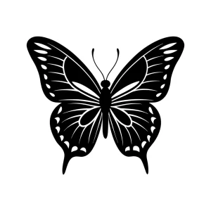 Elegant Silhouette Butterfly Graphic Illustration Detailed Insect Nature Art