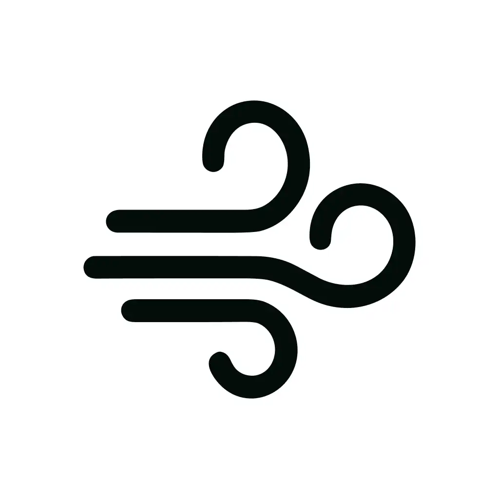 Minimalist Outlined Wind Flow Symbol Icon Isolated Weather Illustration