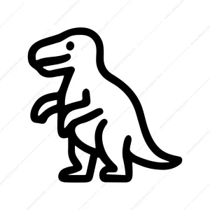 Line Art Dinosaur Tyrannosaurus Rex Stand Outline Icon