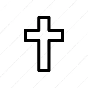 Simple Outline Cross Religious Christian Symbol Shape Icon