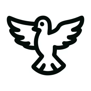 Bold Outline Dove Symbol Flying Peace Bird Icon