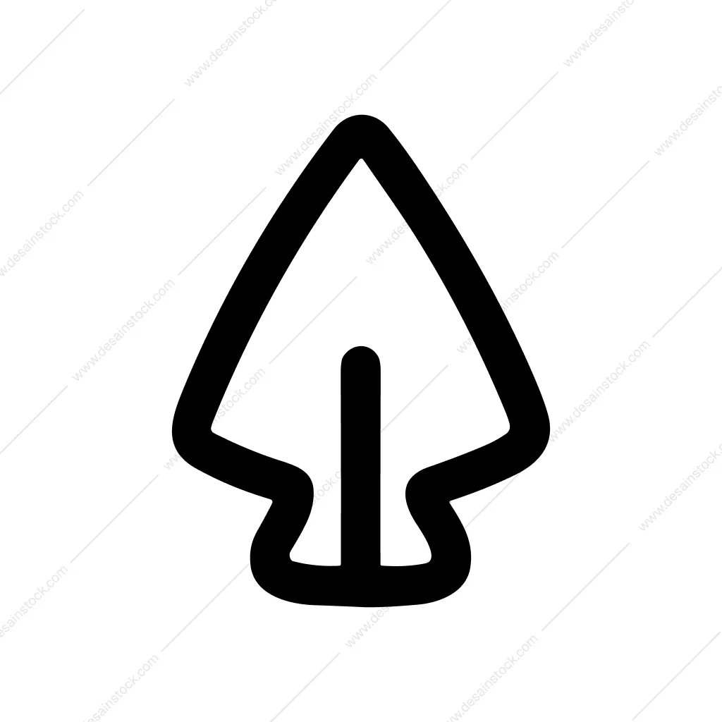 Outline Simple Arrowhead Symbolic Native American Arrow Icon