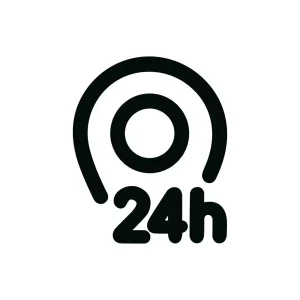 Minimalist Line Style 24 Hour Location Icon Symbol