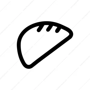 Simple Outline Empanada Dough Pastry Delicious Food Icon
