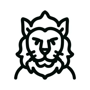 Minimalist Outline Lion Head Animal Graphic Illustration