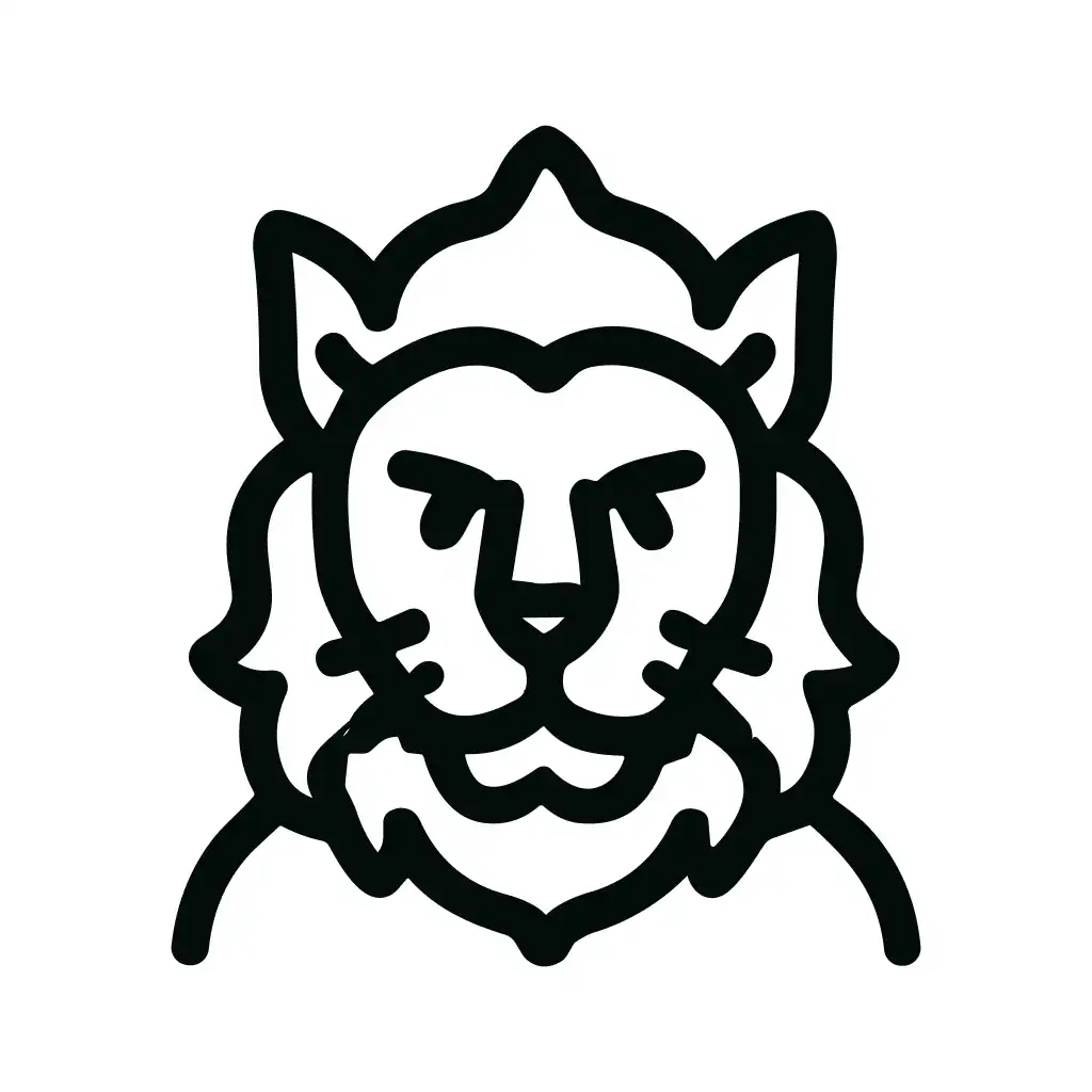 Minimalist Outline Lion Head Animal Graphic Illustration