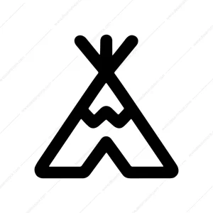 Minimalist Outline Teepee Tent Shelter Simple Line Icon