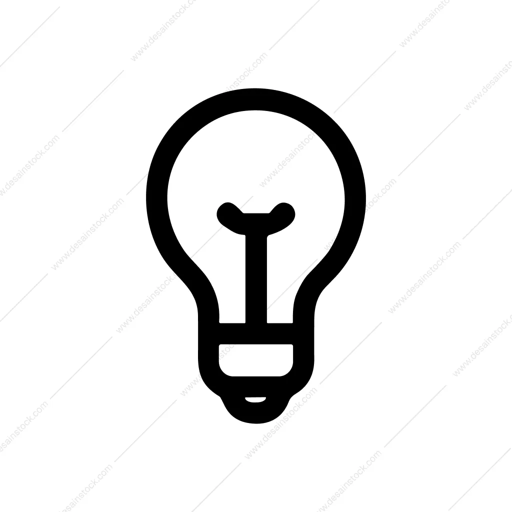Simple Line Lightbulb Symbol Idea Innovation Icon
