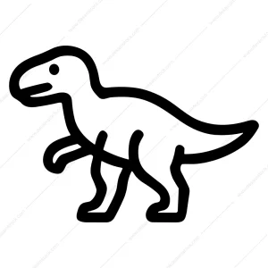 Outline Simple Dinosaur Creature Icon Graphic Design