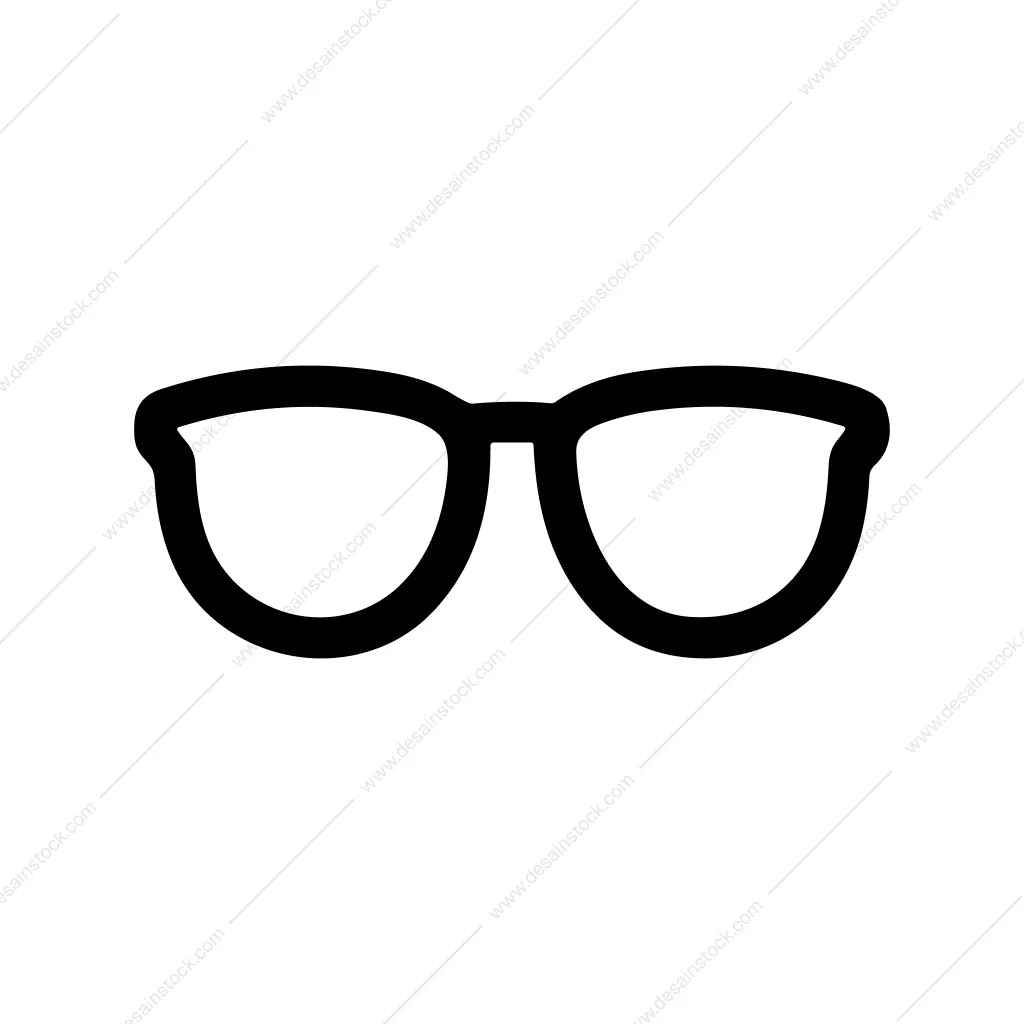 Outline Simple Eyeglasses Fashionable Accessory Shape Glyph Icon