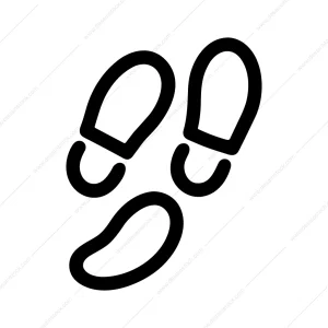 Simple Outline Footprint Track Silhouette Shape Element