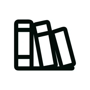 Minimalist Line Art Stack of Books Shelves School Library Icon