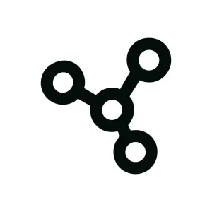 Minimalist Silhouette Molecule Structure Connection Shape Icon