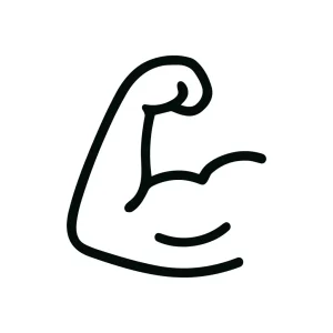 Minimalist Line Drawing Muscle Arm Bicep Strength Graphic