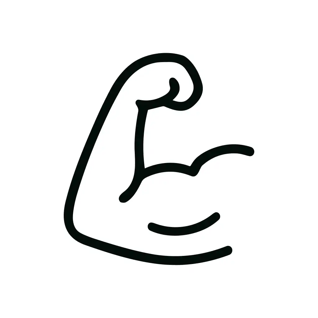 Minimalist Line Drawing Muscle Arm Bicep Strength Graphic