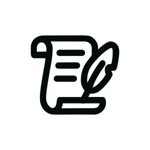 Line Art Document Quill Write Symbol Icon