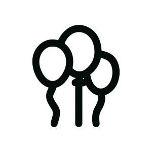 Simple Line Three Balloon Celebration Party Icon