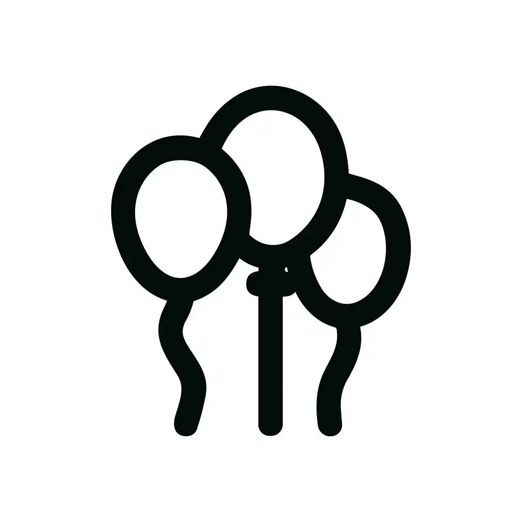 Simple Line Three Balloon Celebration Party Icon
